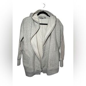 Athleta‎ Heather Gray Fleece Hooded Cardigan Size XXS EUC